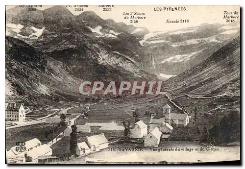 Cartes postales Gavarnie Vue generale du village et du Cirque