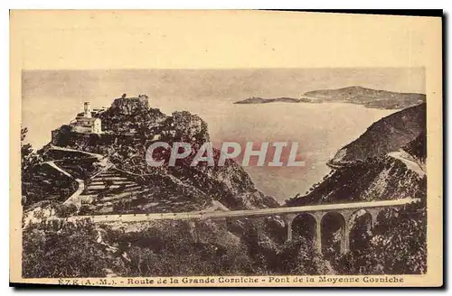 Cartes postales Eze A M Route de la Grande Corniche Pont de la Moyenne Corniche