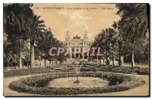 Cartes postales Monte Carlo Les Jardins et le Casino