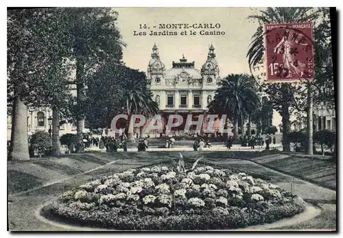 Cartes postales Monte Carlo Les Jardins et le Casino