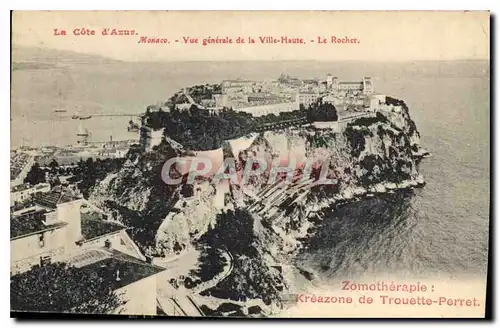 Cartes postales La Cote d'Azur Monaco Vue generale de la Ville Haute Le Rocher