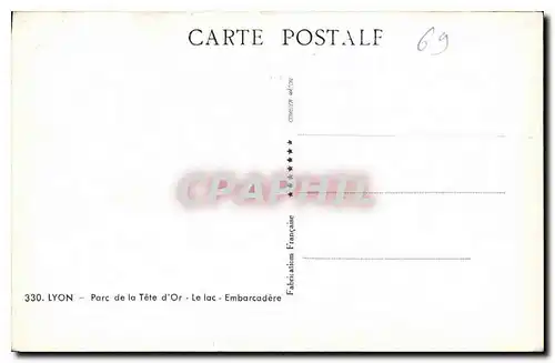 Cartes postales Lyon Parc de la Tete d'Or Le Lac Embarcadere