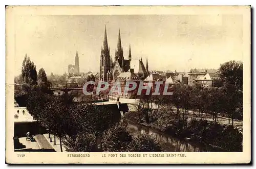 Ansichtskarte AK Strasbourg Le Pont des Vosges et l'Eglise Saint Paul