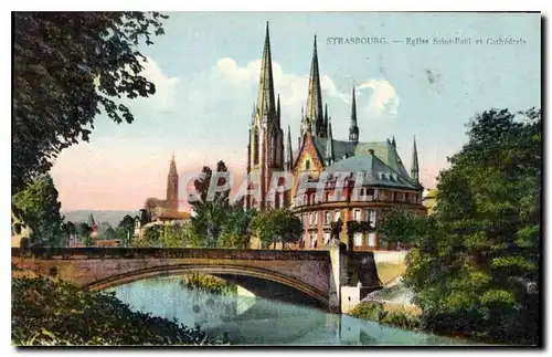 Cartes postales Strasbourg Eglise Saint Paul et Cathedrale