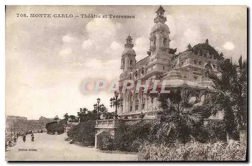 Cartes postales Monte Carlo Theatre et Terrasses