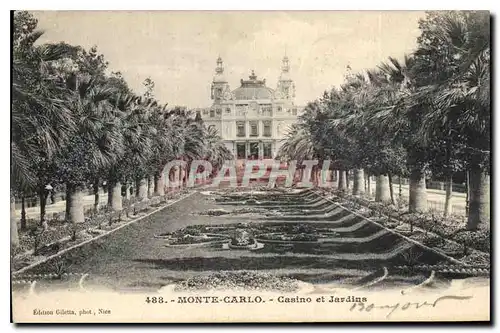 Cartes postales Monte Carlo Casino et Jardins