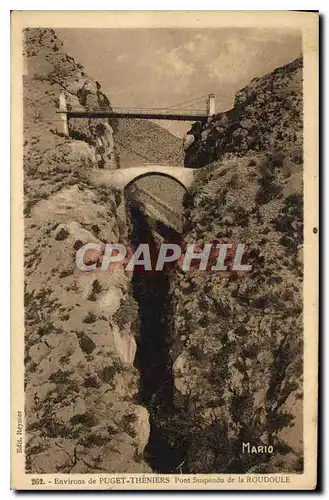 Cartes postales Environs de Puget Theniers Pont Suspendu de la Roudoule