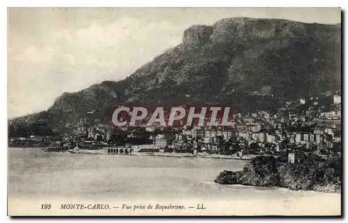 Cartes postales Monte Carlo vue prise de Roquebrune