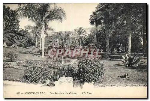 Cartes postales Monte Carlo les Jardins du casino