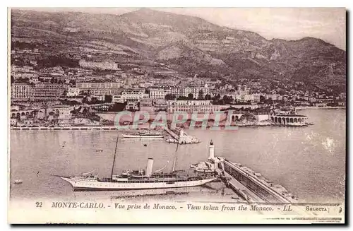 Cartes postales Monte Carlo vue prise de Monaco