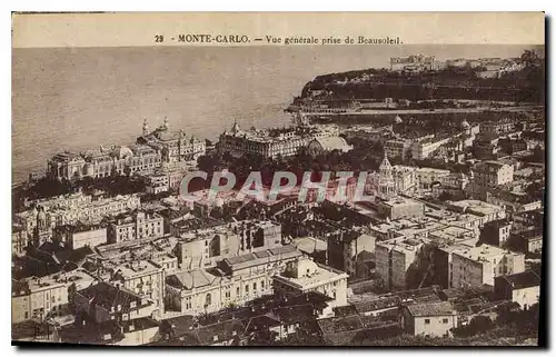 Ansichtskarte AK Monte Carlo vue generale prise de Beausoleil