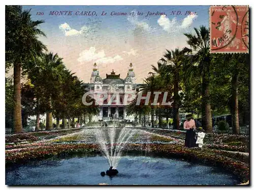 Cartes postales Monte Carlo le Casino et les Jardins