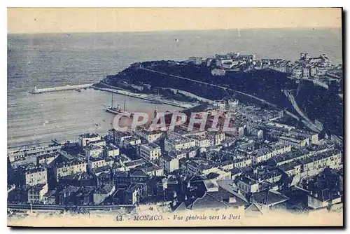 Cartes postales Monaco vue generale vers le Port