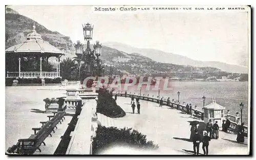 Cartes postales Monte Carlo les Terrasses vue sur le Cap Martin