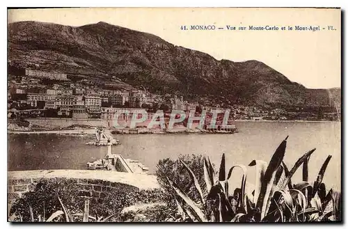 Cartes postales Monte Carlo vue sur Monte Carlo et le Mont Agel