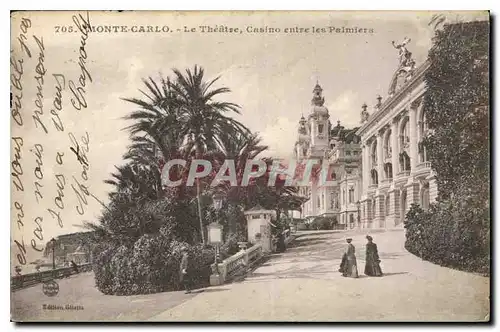 Cartes postales Monte Carlo le Theatre Casino entre les Palmiers