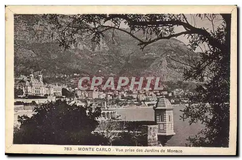 Cartes postales Monte Carlo vue prise des Jardins de Monaco