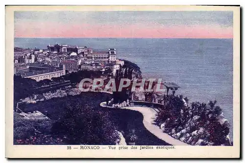 Cartes postales Monte Carlo vue prise des Jardins exotiques