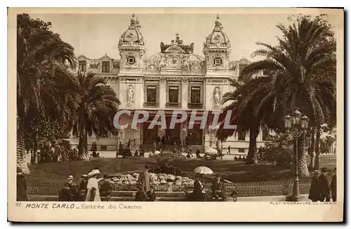 Cartes postales Monte Carlo Entree du Casino