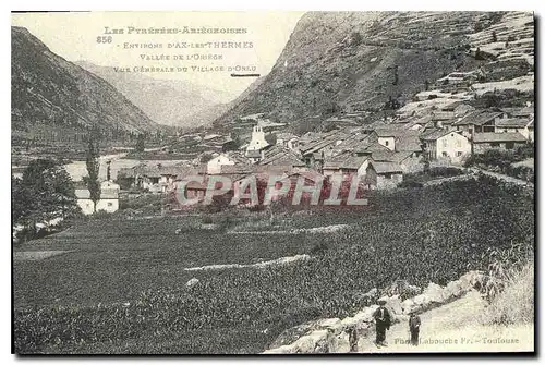 REPRO Les Pyrenees Artistique Environs d'Ax les Thermes Vallee de l'Oriege vue generale du Village d