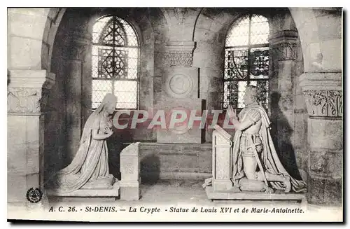 Ansichtskarte AK St Denis la Crypte Statue de Louis XVI et de Marie Antoinette