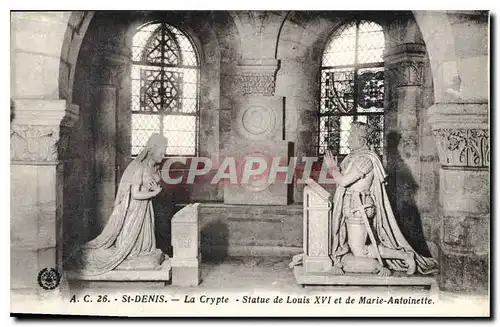 Cartes postales St Denis la Crypte Statue de Louis XVI et de Marie Antoinette