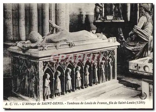 Cartes postales L'Abbaye de Sainte Denis Tombeau de Louis de France Fils de Saint Louis