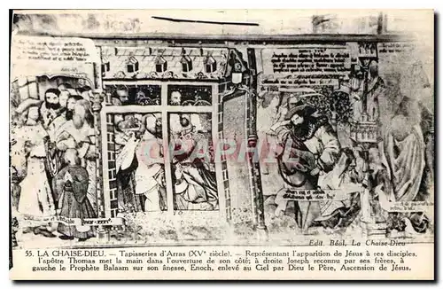 Cartes postales La Chaise Dieu Tapisseries d'Arras XV siecle Representant l'Apparition de Jesus a ses Disciples