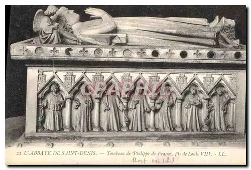 Cartes postales L'Abbaye de Sainte Denis Tombeau de Philippe de France fils de Louis VIII