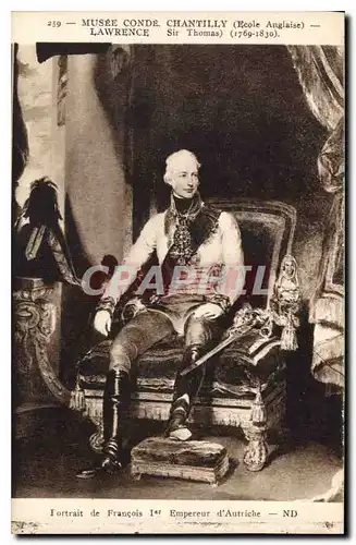 Cartes postales Musee Conde Chantilly Ecole Anglaise Lawrence Sir Thomas 1769 1830 Portrait de Francois Ier Empe