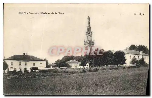 Cartes postales Sion vue des Hotels et de la Tour