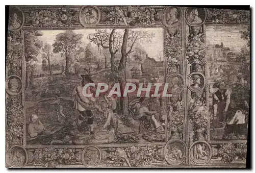 Cartes postales Pau le Chateau Tapissserie Flandres XVI siecle Mois Lucas Novembre les Semailles