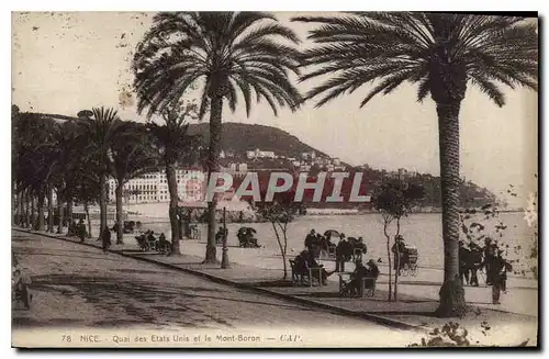 Cartes postales Nice Quai des Etats Unis et le Mont Boron