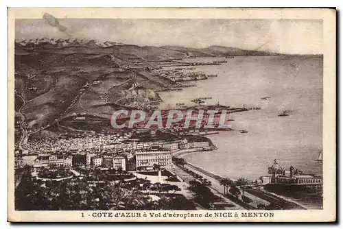 Ansichtskarte AK Cote d'Azur a Vol d'aeroplane de Nice a Menton