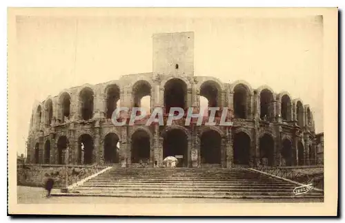 Ansichtskarte AK Arles les Arenes Grand Escalier