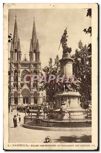 Cartes postales Marseille Eglise des reformes et Monument des Mobiles