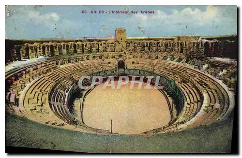 Ansichtskarte AK Arles l'Interieur des Arenes