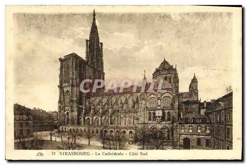 Cartes postales Strasbourg La Cathedrale cote sud