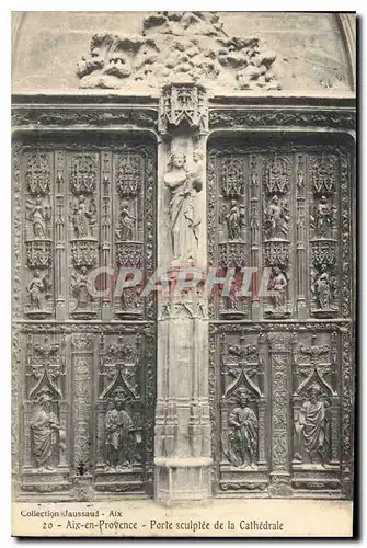 Cartes postales Aix en Provence Porte sculptee de la Cathedrale