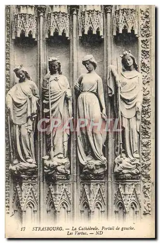 Cartes postales Strasbourg La Cathedrale Portail de gauche les Vertus