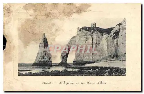 Cartes postales Etretat l'Aiguille et la Porte d'Aval