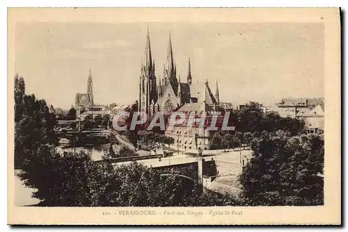 Ansichtskarte AK Strasbourg Pont des Vosges Eglise St Paul