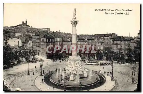 Ansichtskarte AK Marseille Place Castellane fontaine Cantini