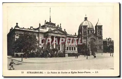 Cartes postales Strasbourg le Palais de Justice et Eglise Saint Pierre