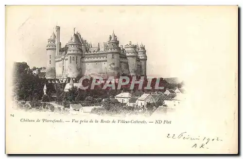 Cartes postales Chateau de Pierrefonds Vue prise de la Route de Villers Cotterets