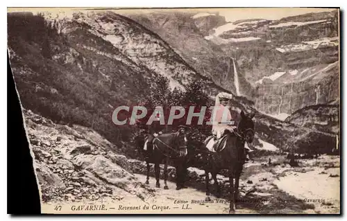 Cartes postales Gavarnie Revenant du Cirque Ane Mule