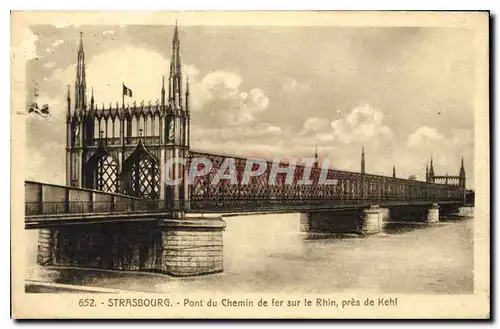 Ansichtskarte AK Strasbourg Pont du Chemin de fer sur le Rhin pres de Kehl