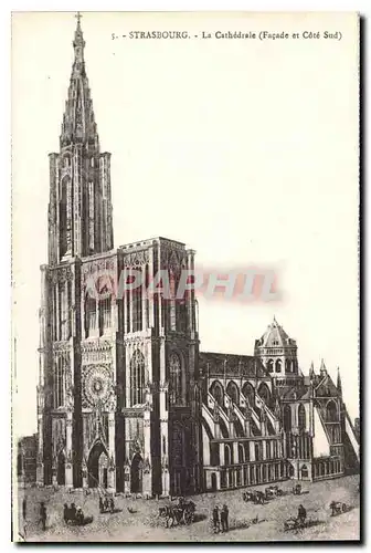 Cartes postales Strasbourg La Cathedrale facade et Cote Sud