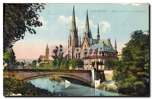 Cartes postales Strasbourg Eglise Saint Paul et Cathedrale