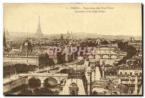 Ansichtskarte AK Paris Panorama des Huit Ponts Tour Eiffel